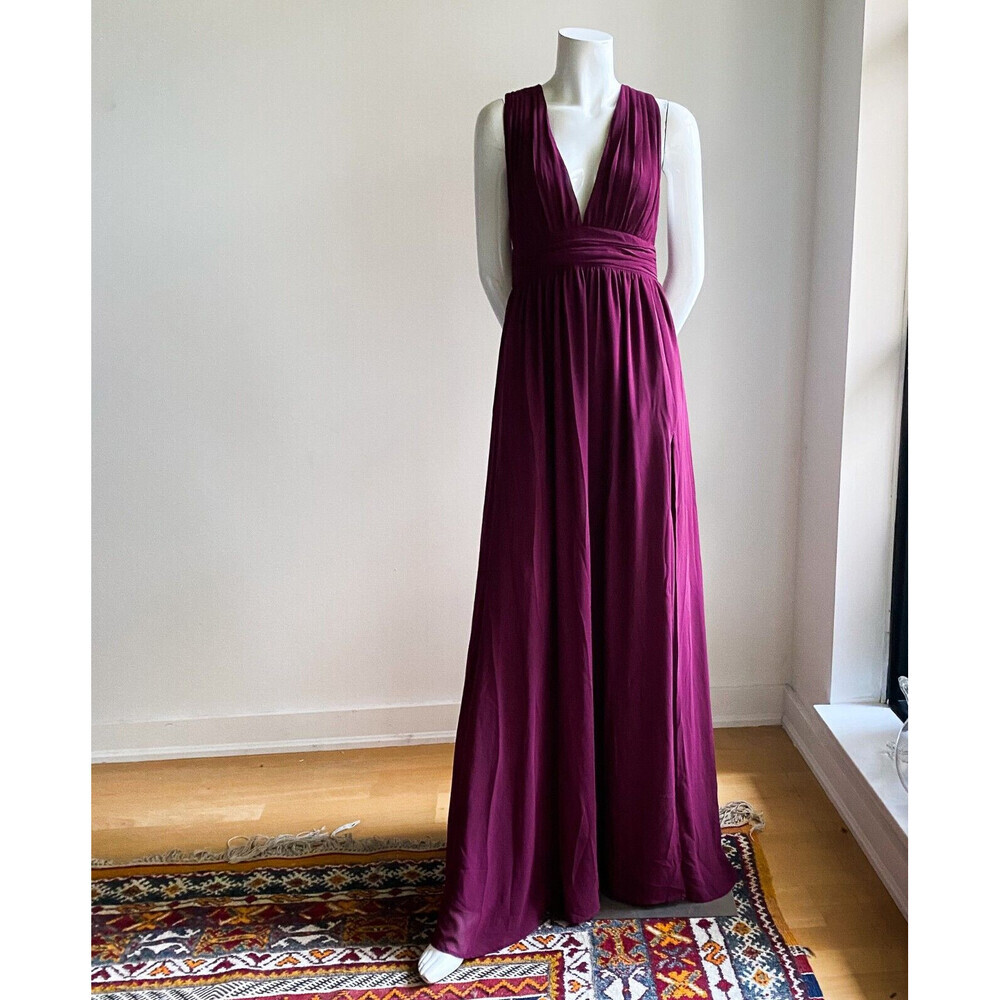 Lulus Heavenly Hues A-line Gown In Burgundy S - Picture 2 of 6